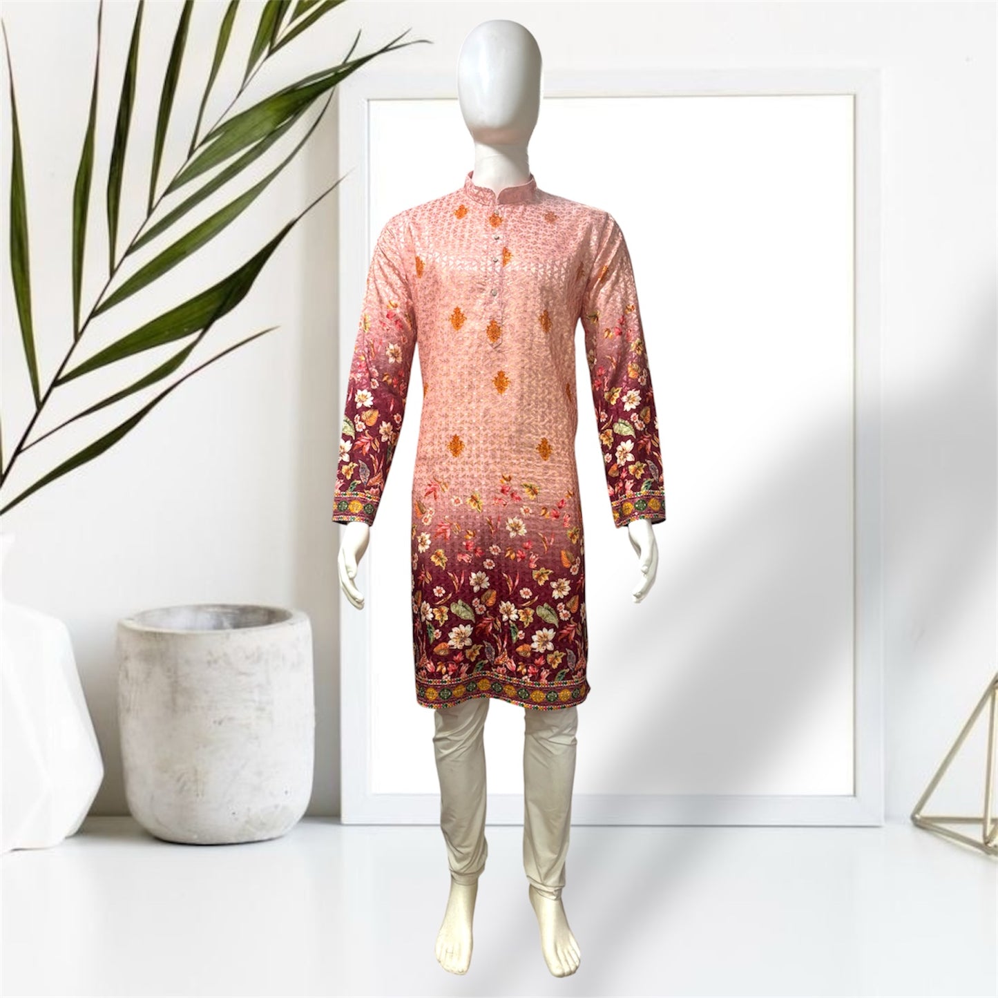 "Vishal" Premium shaded kurta with thread embroidery.