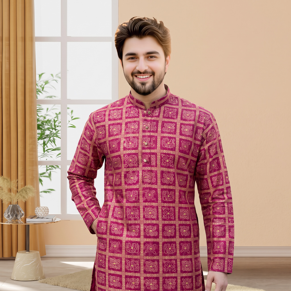 "Shlok" Bandhani Kurta.