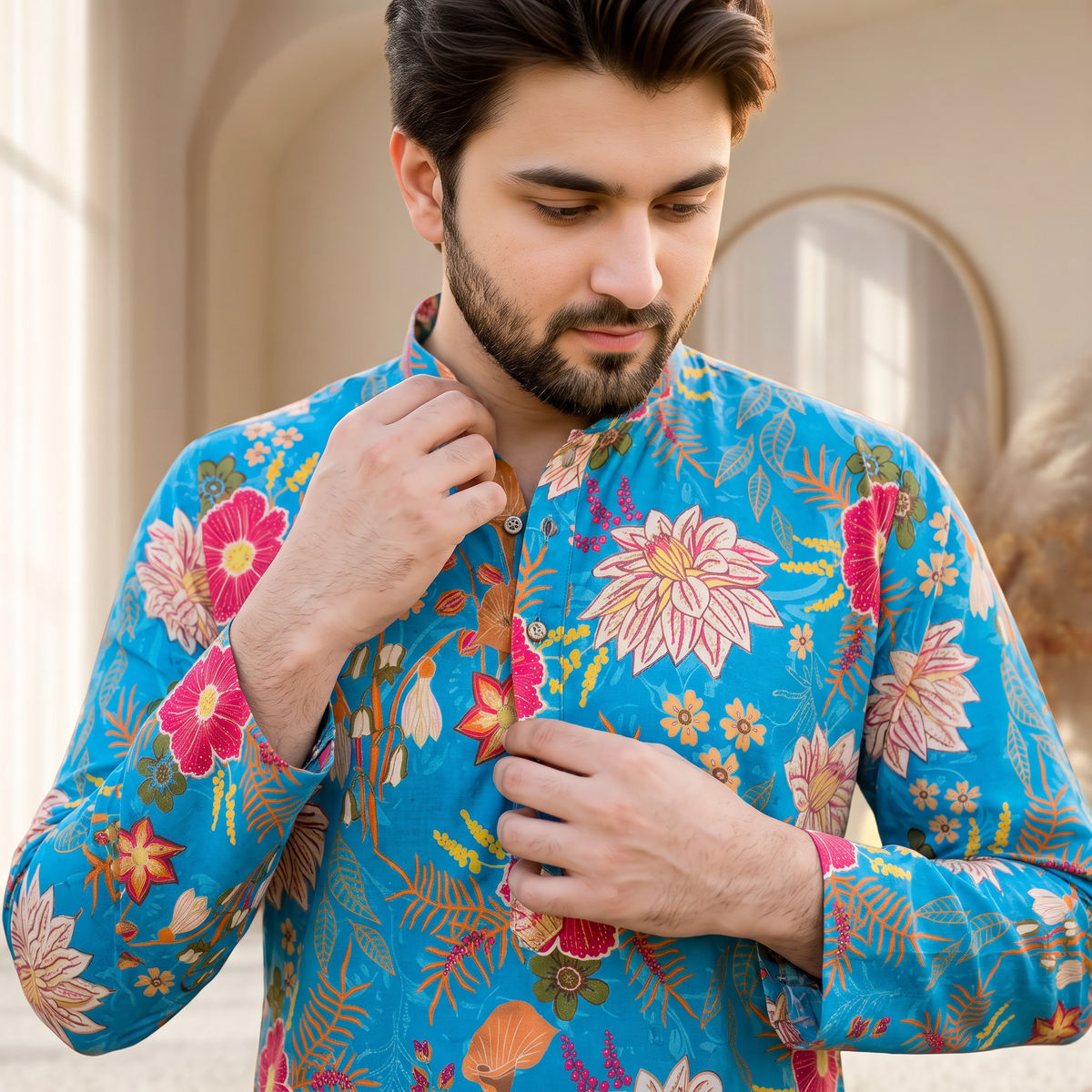 "Mishay" Digital and foil printed kurta.
