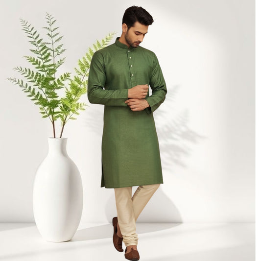 "Rishi" Self weave fabric kurta.