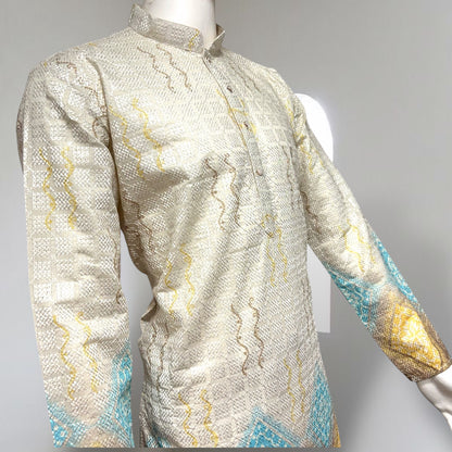 "Nihal" Premium border printed kurta with thread work