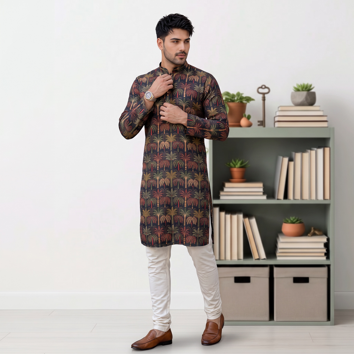 "Shelak" Premium digital printed kurta with foil.