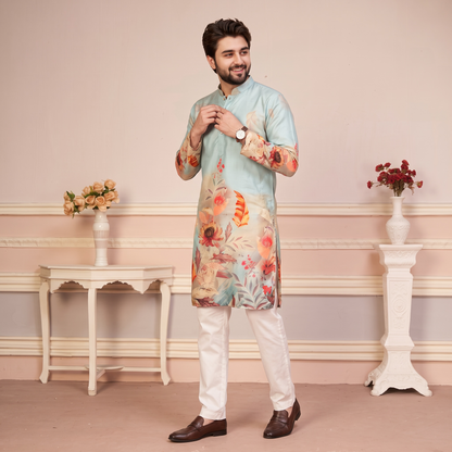 "Nirav" Designer digital printed kurta with foil print.