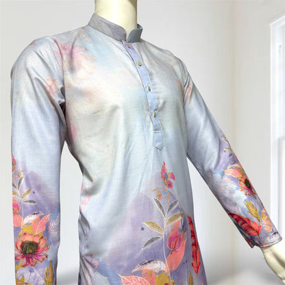 "Nirav" Designer digital printed kurta with foil print.