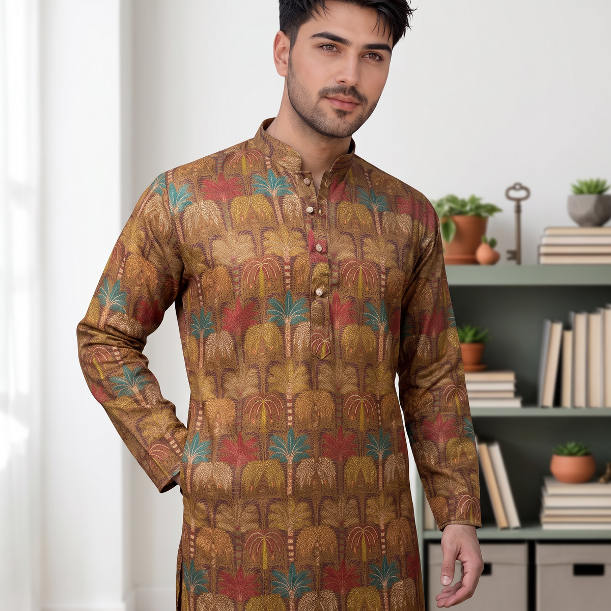 "Shelak" Premium digital printed kurta with foil.