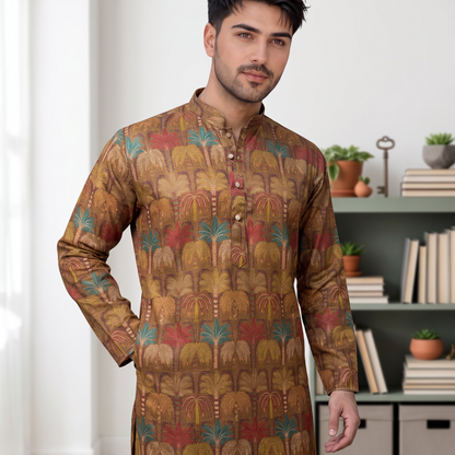 "Shelak" Premium digital printed kurta with foil.