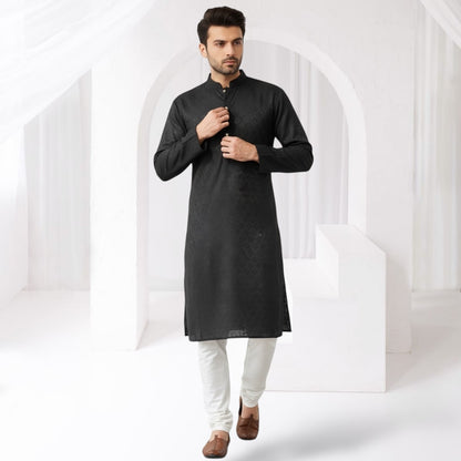 "Tarav" Self weave fabric kurta.