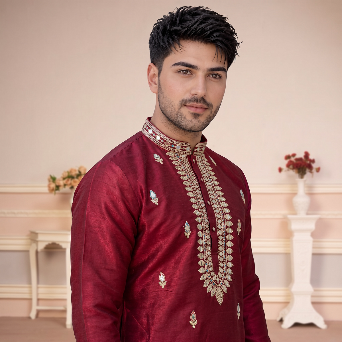 "Bhavya" Premium mirror and thread work kurta.