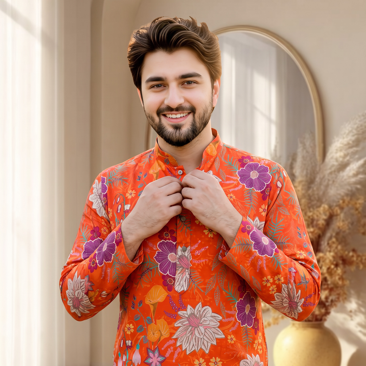 "Mishay" Digital and foil printed kurta.
