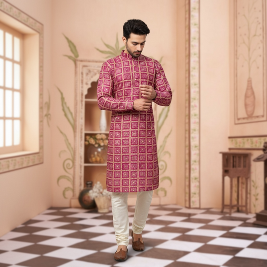 "Shlok" Bandhani Kurta.