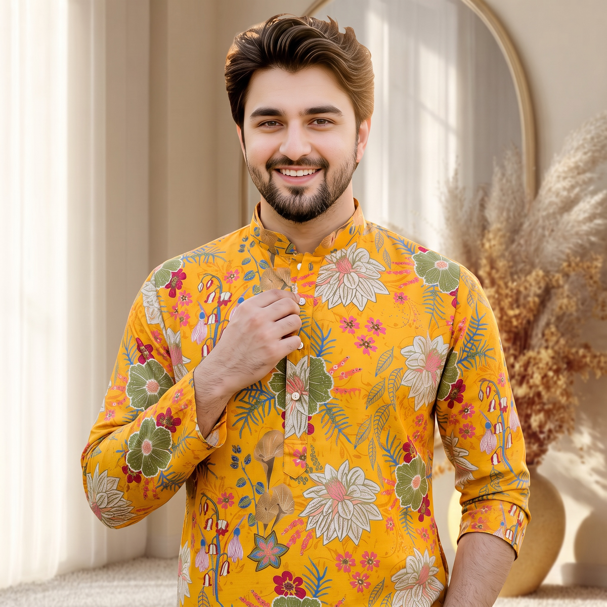 "Mishay" Digital and foil printed kurta.