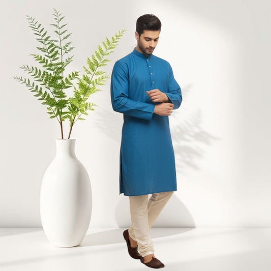 "Rishi" Self weave fabric kurta.