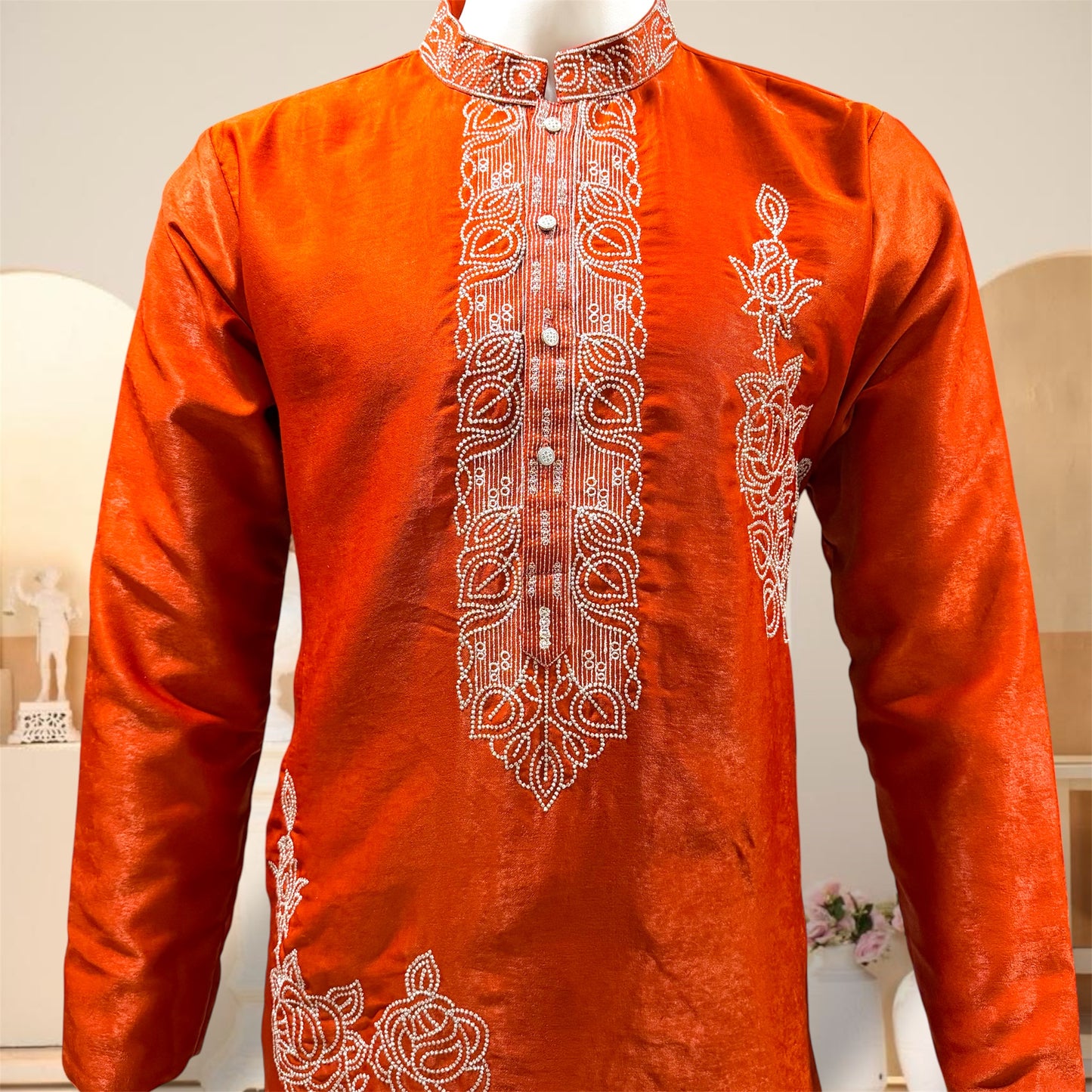 "Dhiaan" Premium embroidered kurta with lining.