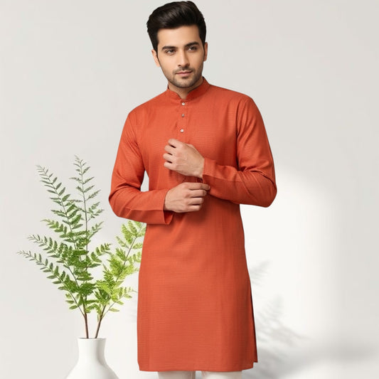 "Rishi" Self weave fabric kurta.