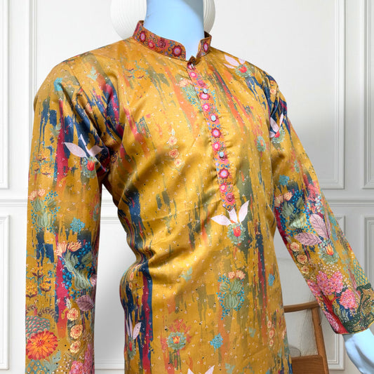 "Krishang" Premium digital printed kurta with lining.
