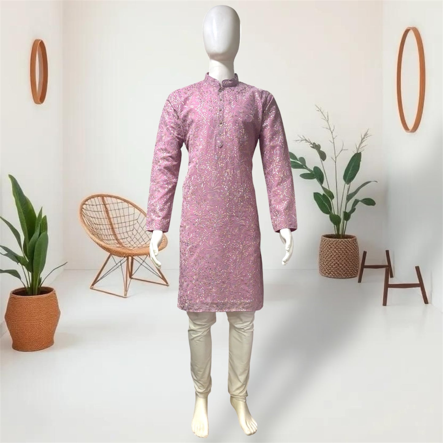 "Aviraj" Premium thread and sequins work kurta and lining.