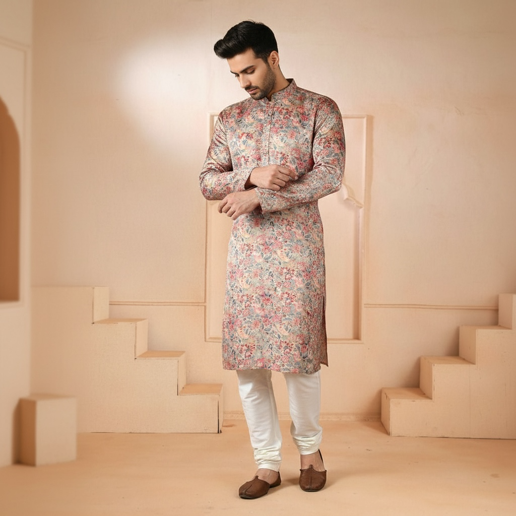 "Nihaar"  Premium cotton printed kurta.
