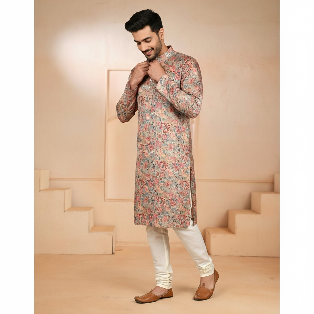 "Nihaar"  Premium cotton printed kurta.