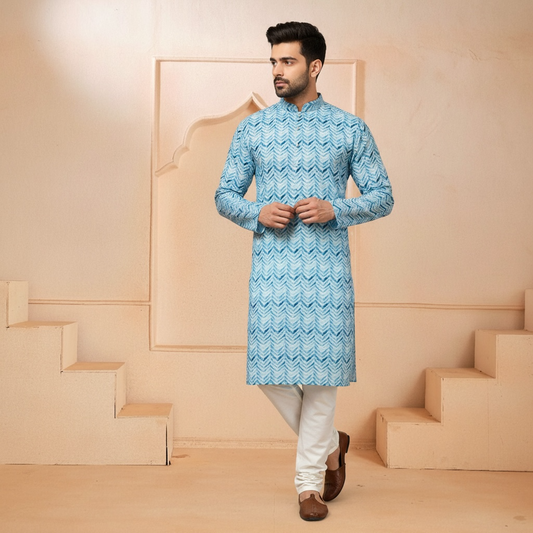Zig-zag printed kurta