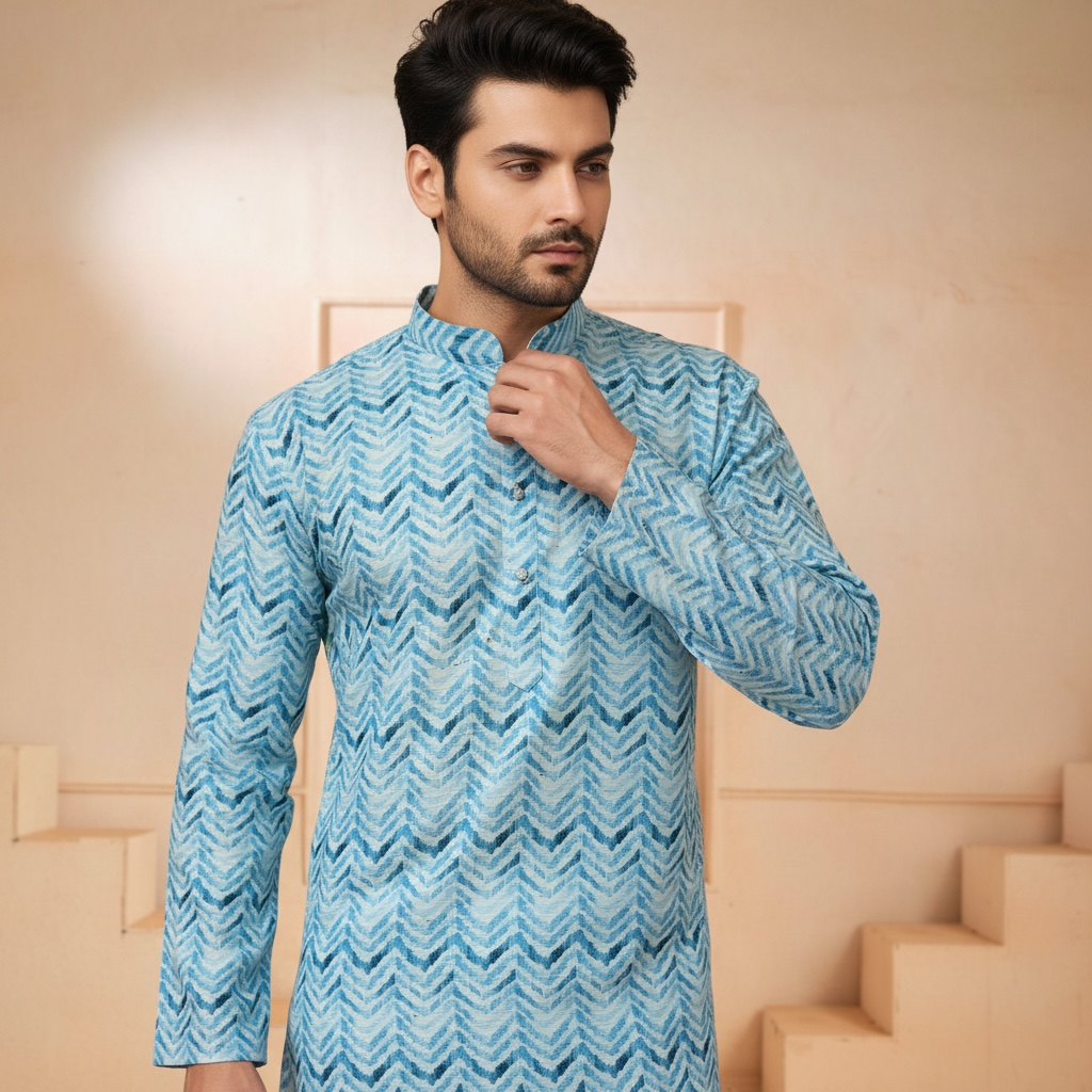 Zig-zag printed kurta