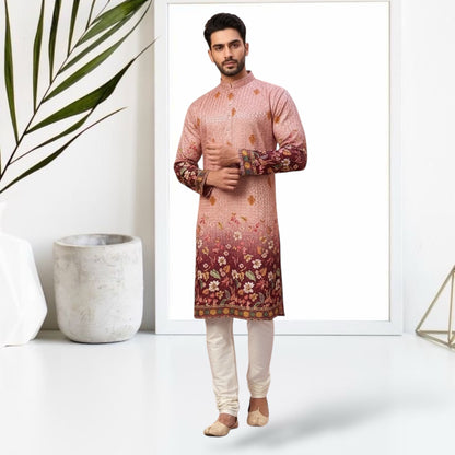 "Vishal" Premium shaded kurta with thread embroidery.
