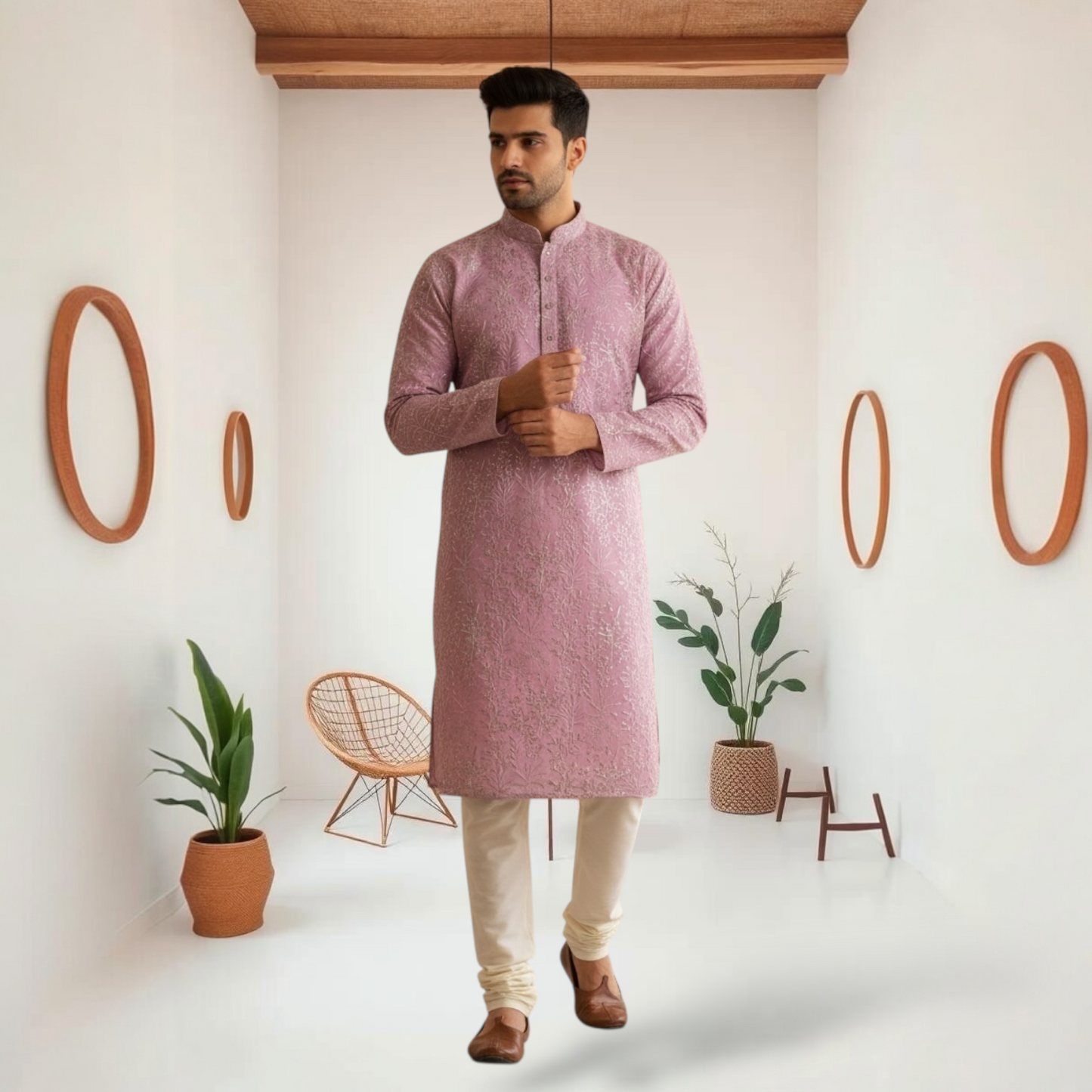 "Aviraj" Premium thread and sequins work kurta and lining.