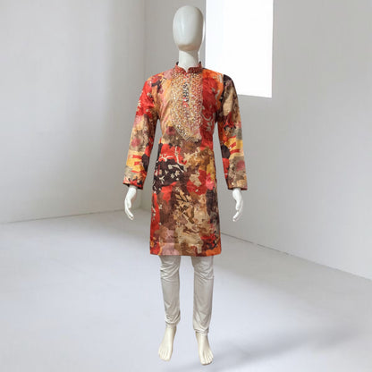 "Jeeyansh" Premium chanderi kurta with embroidery.
