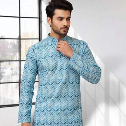 Zig-zag printed kurta