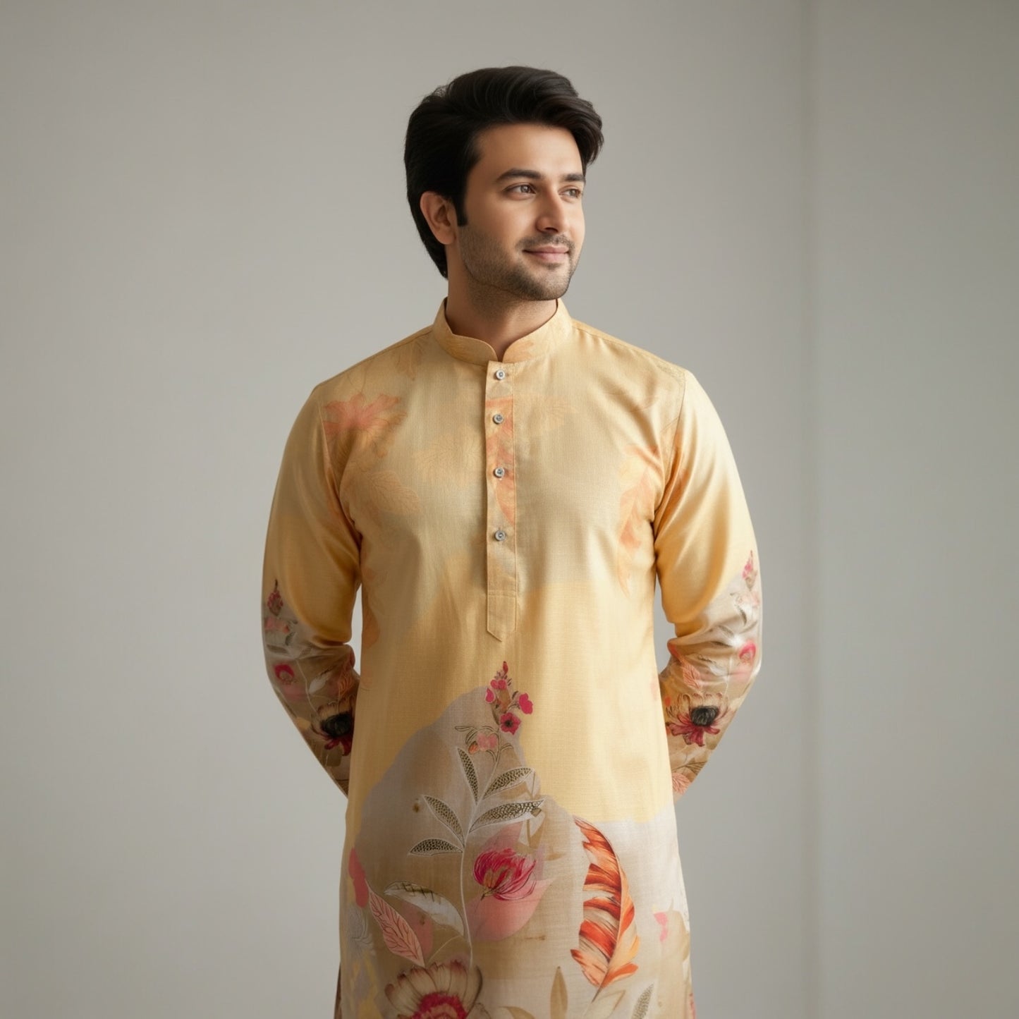 "Nirav" Designer digital printed kurta with foil print.