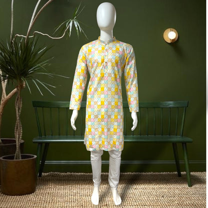 Yellow Square Kurta