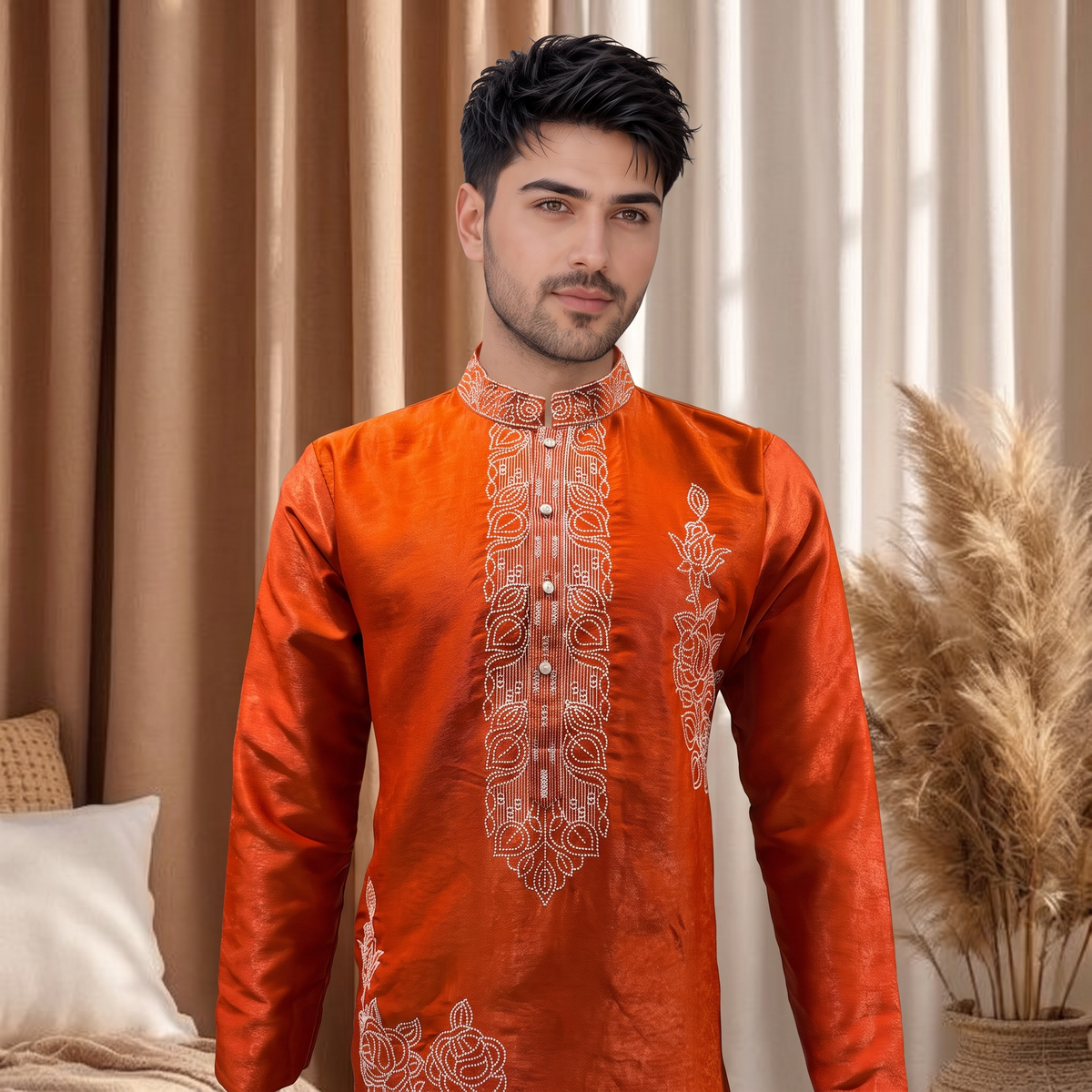 "Dhiaan" Premium embroidered kurta with lining.