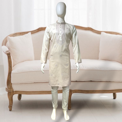 "Dushyant" Premium shaded cotton silk kurta with beautiful embroidery and lining.