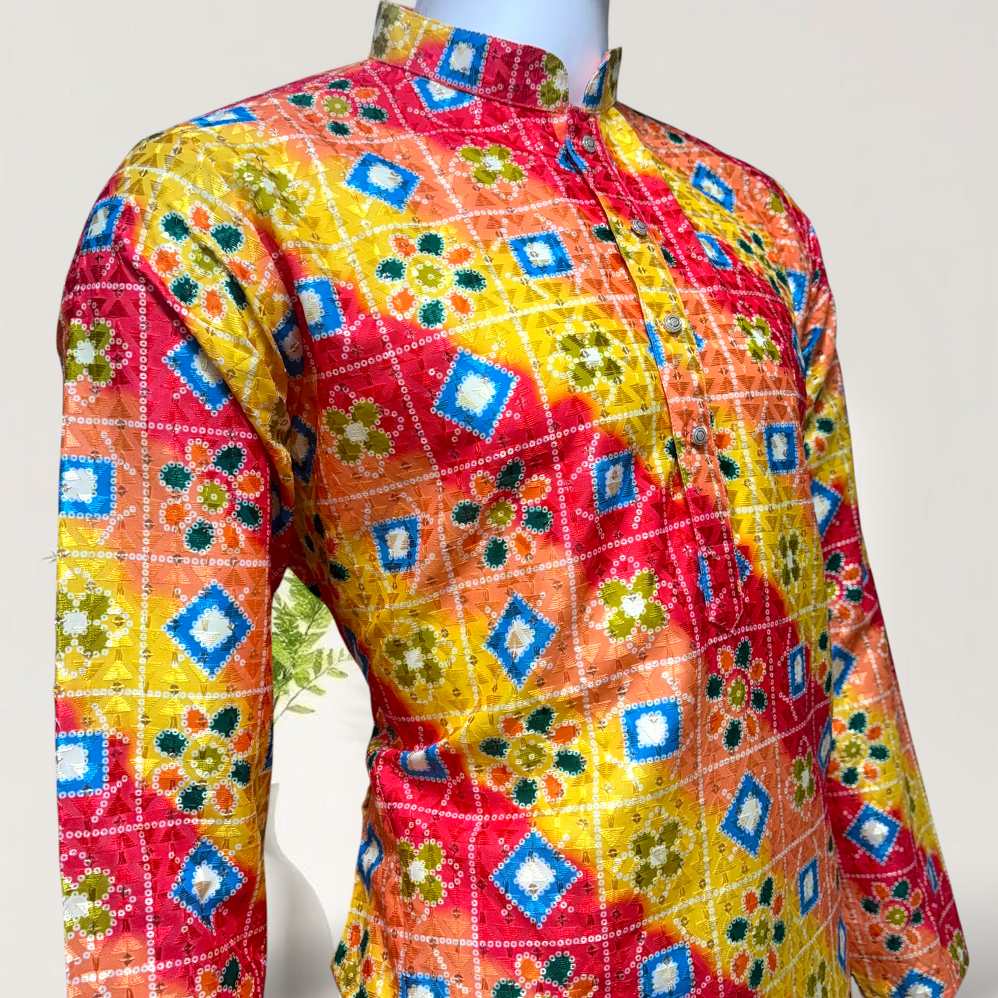 "Kushal" Premium digital printed kurta with thread and sequins work.