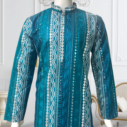"Dhanush" Premium silk kurta with embroidery.