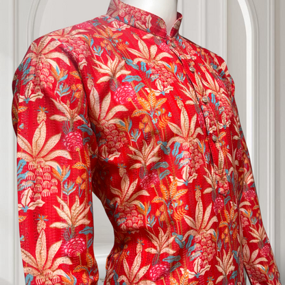 "Vaidik" Premium digital printed kurta with thread and sequins work.