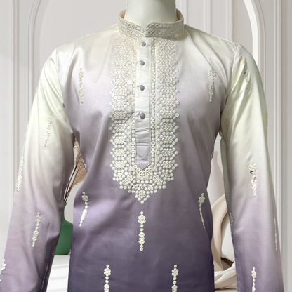"Tanmay"  Premium shaded cotton silk kurta with beautiful embroidery and lining.